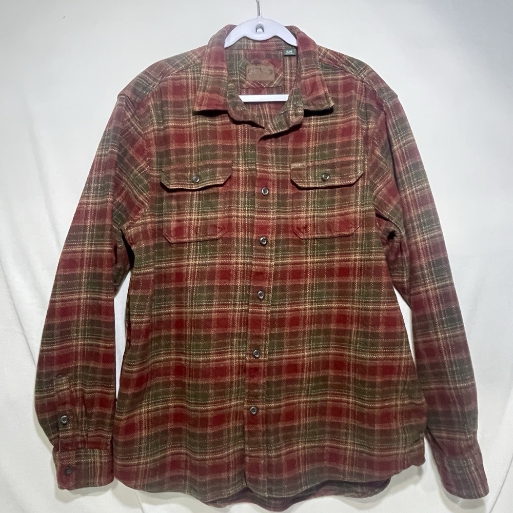 Orvis Big Bear Double Brushed Heavyweight Plaid Flannel Shirt Jacket Size XL